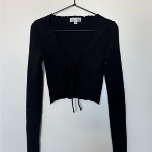 Tic Toc Black Cropped Sweater